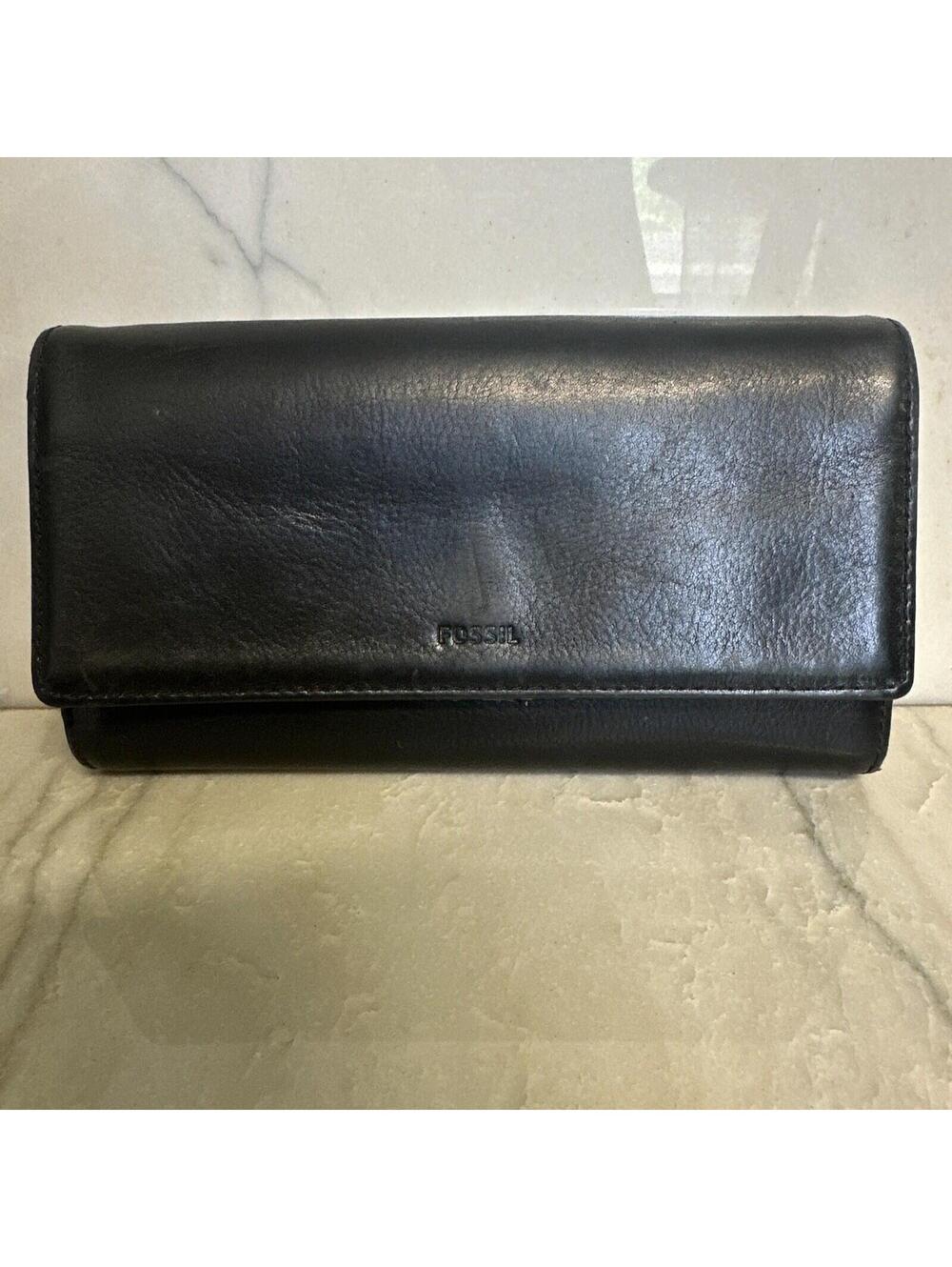 FOSSIL Wallet Black Leather Clutch